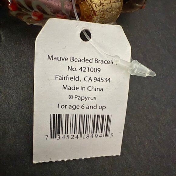 Beautiful Papyrus Brand Mauve/Gold Beaded Bracelet - Picture 4 of 6